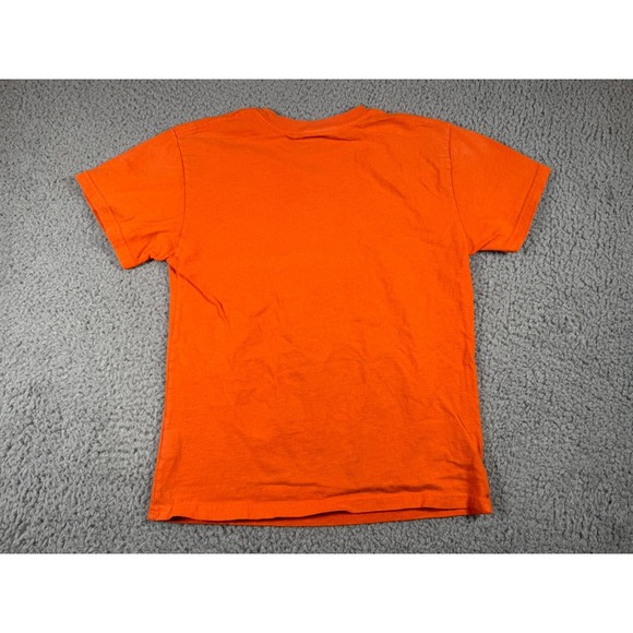 Disney T Shirt Kids Large 12 14 Orange‎ 2010 Fireworks Castle Mickey Mouse - Picture 7 of 7